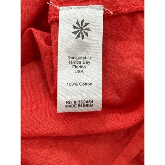 Karyn Seo Womens Sleeveless Dress Red Eyelet Button-Up Cotton Size S - Picture 7 of 8